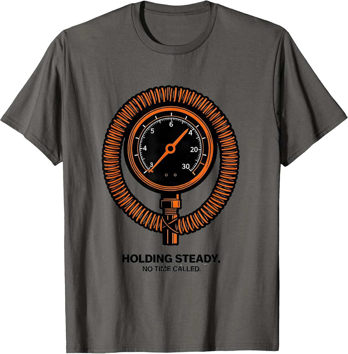 Holding Steady No Time Called Funny Car Guy Garage T-Shirt - Asphalt Grey