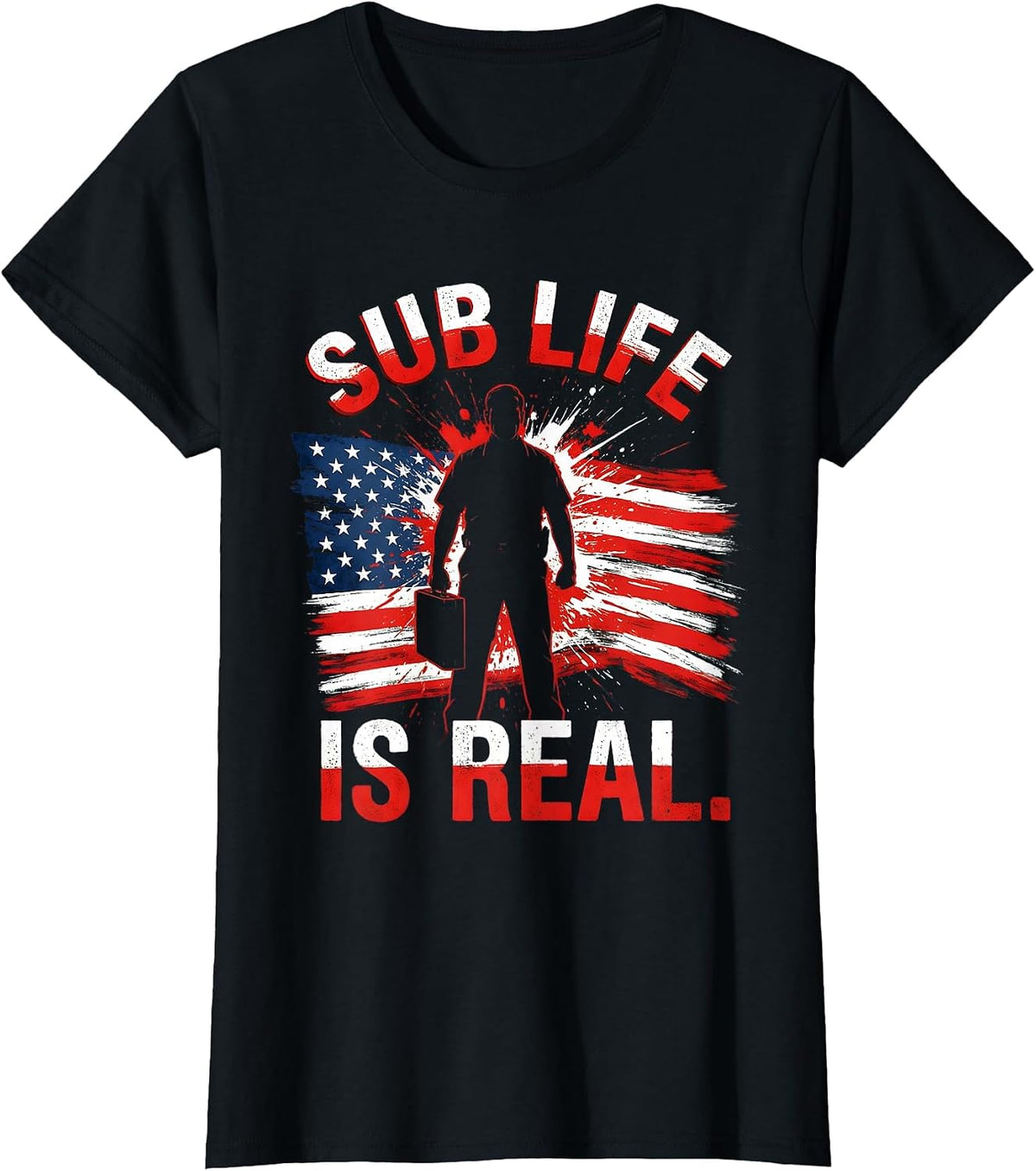 Sub Life Is Real Substitute Teacher Design T-Shirt - Black