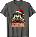 This Hedgehog Owns My Christmas Funny Animal Christmas T-Shirt - Asphalt Grey