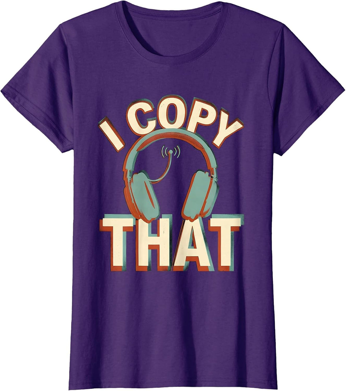 Women's I Copy That Funny Ham Radio Operator Hobby Humor T-Shirt - Purple