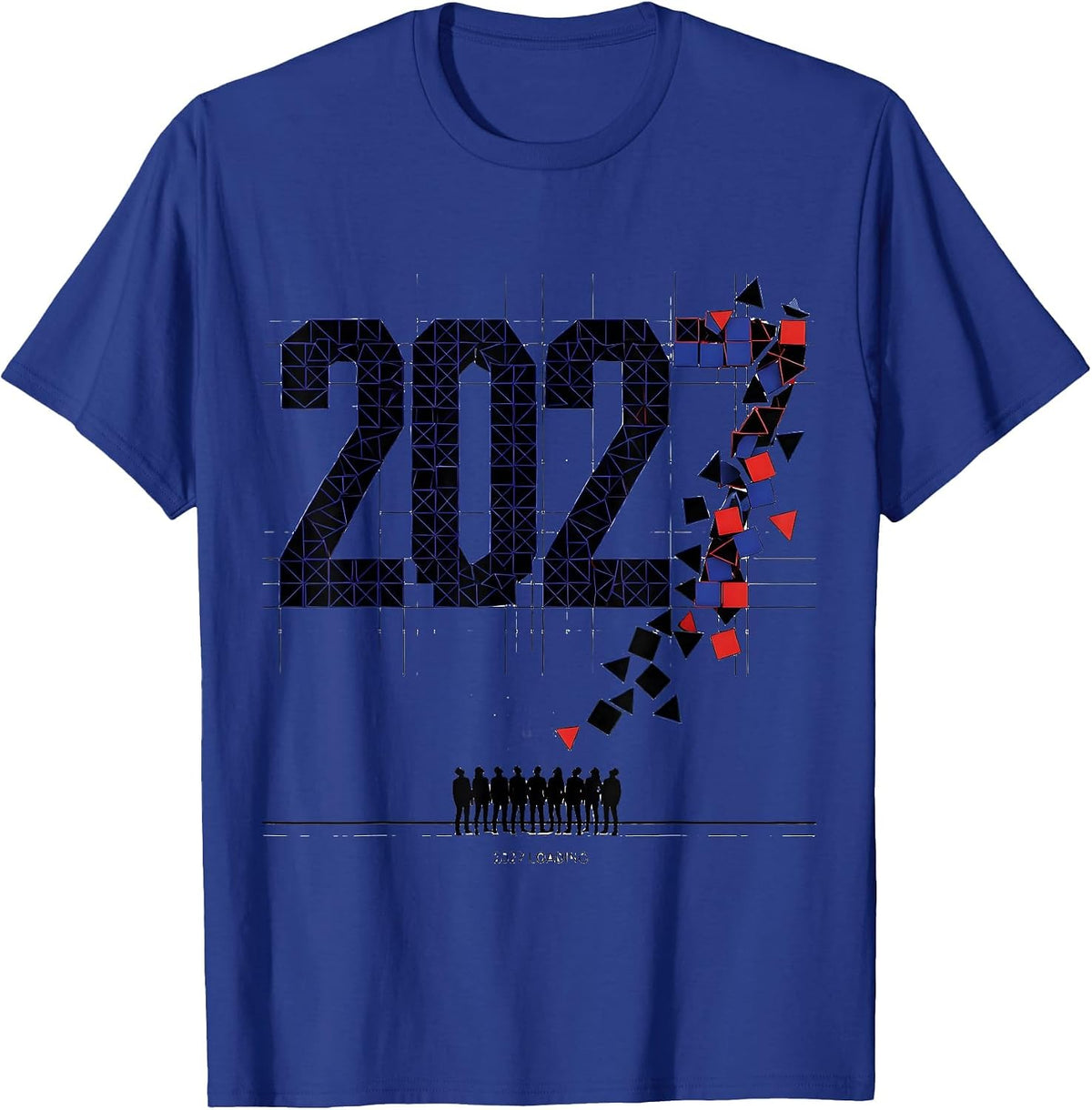 Men's 2027 Loading Geometric New Year Party Countdown Family T-Shirt - Royal Blue