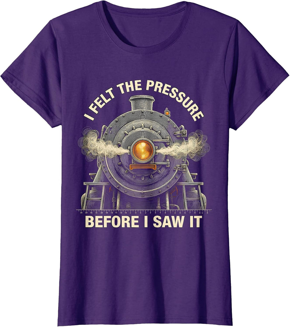 Women's I Felt The Pressure Before I Saw It Generative Plotter Steam T-Shirt - Purple