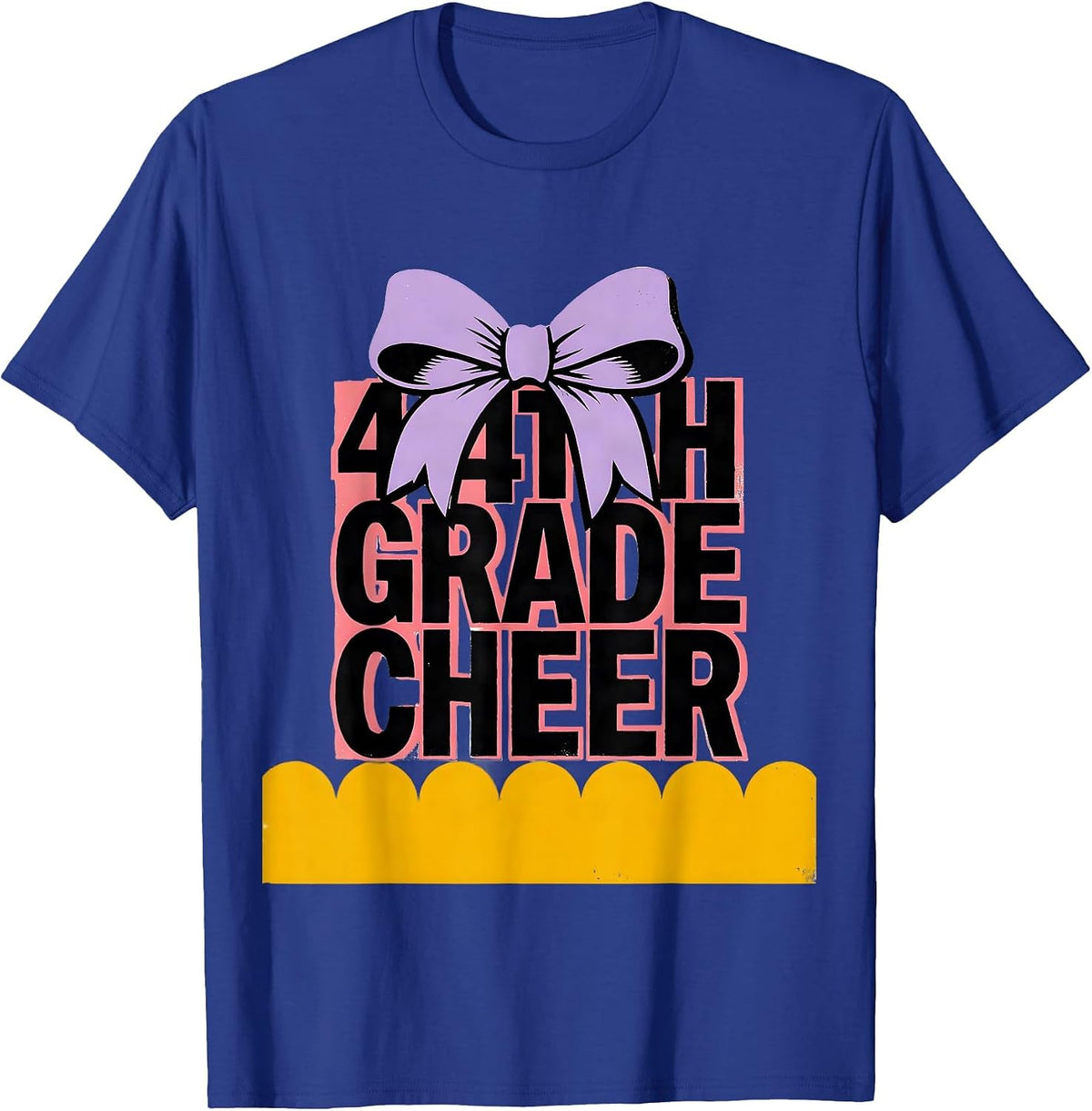 4th Grade Cheer Coquette Bow Back to School Fourth Grade T-Shirt - Royal Blue