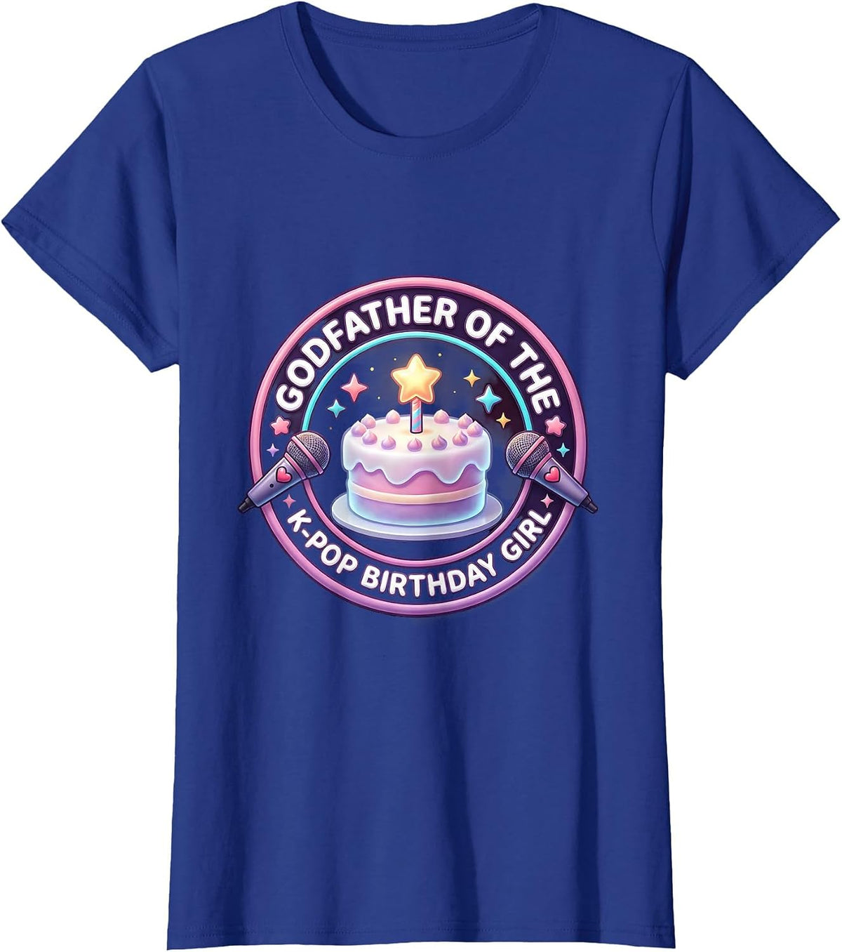 Women's Godfather of the K-Pop Birthday Girl Cute Kawaii Family T-Shirt - Royal Blue