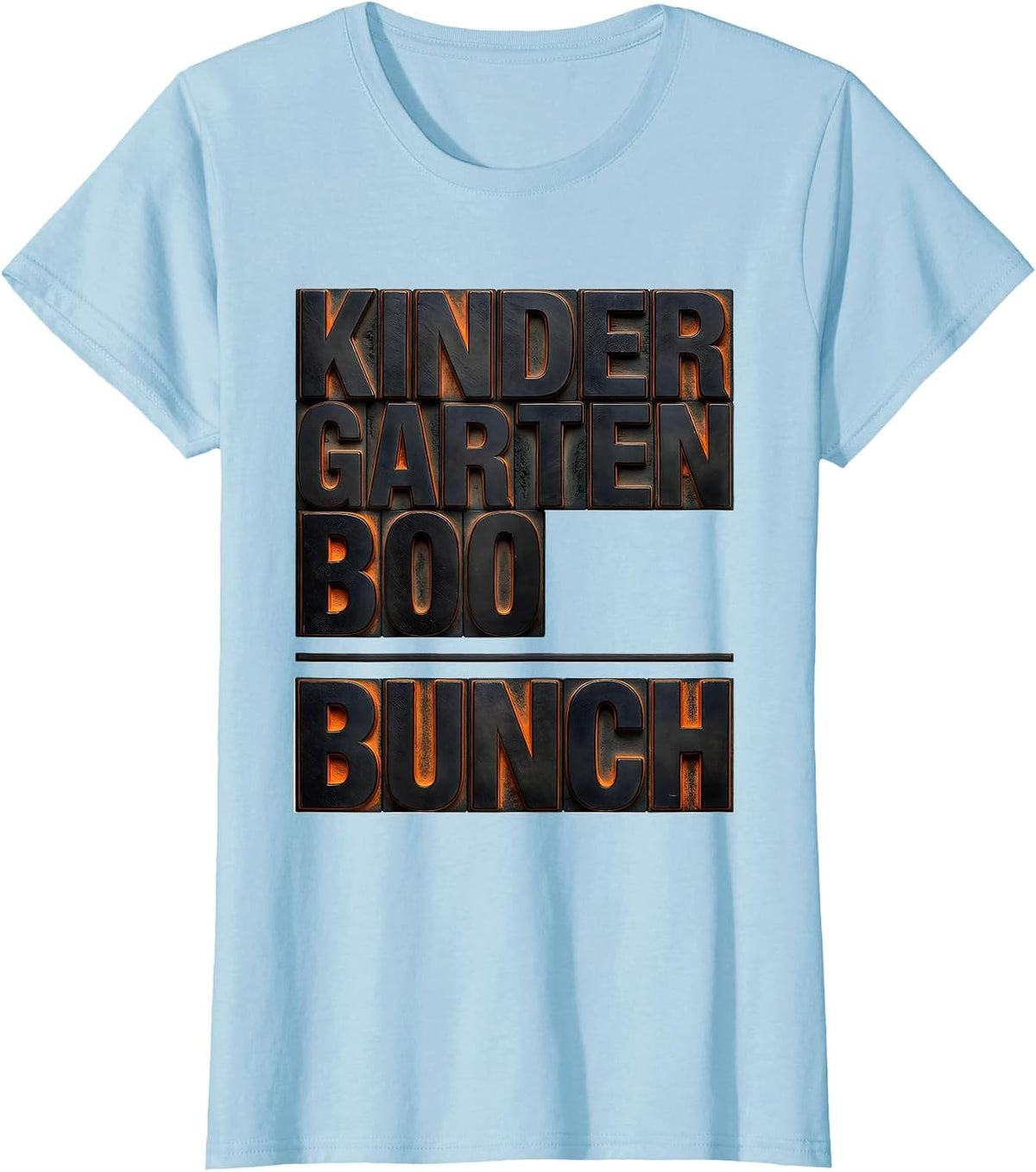 Women's Kindergarten Boo Bunch Playful Halloween Teacher Student T-Shirt - Baby Blue