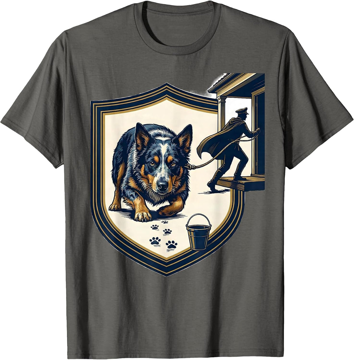 Blue Heeler Family Halloween Matching Costume T-Shirt - Asphalt Grey