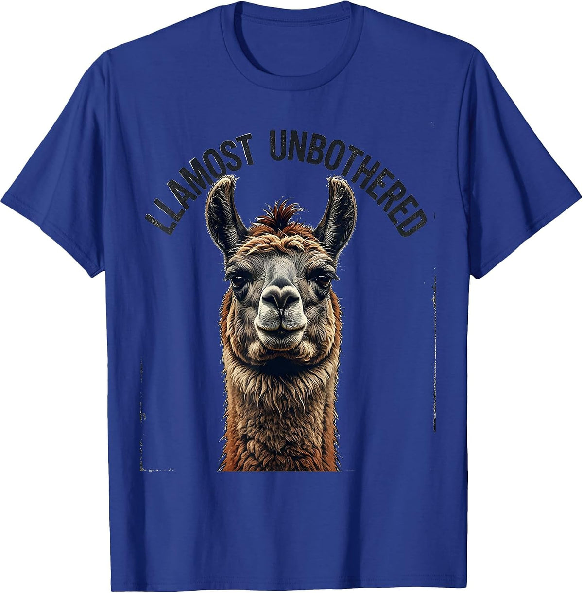 Llamost Unbothered Distressed Funny Llama Humor Gift T-Shirt - Royal Blue
