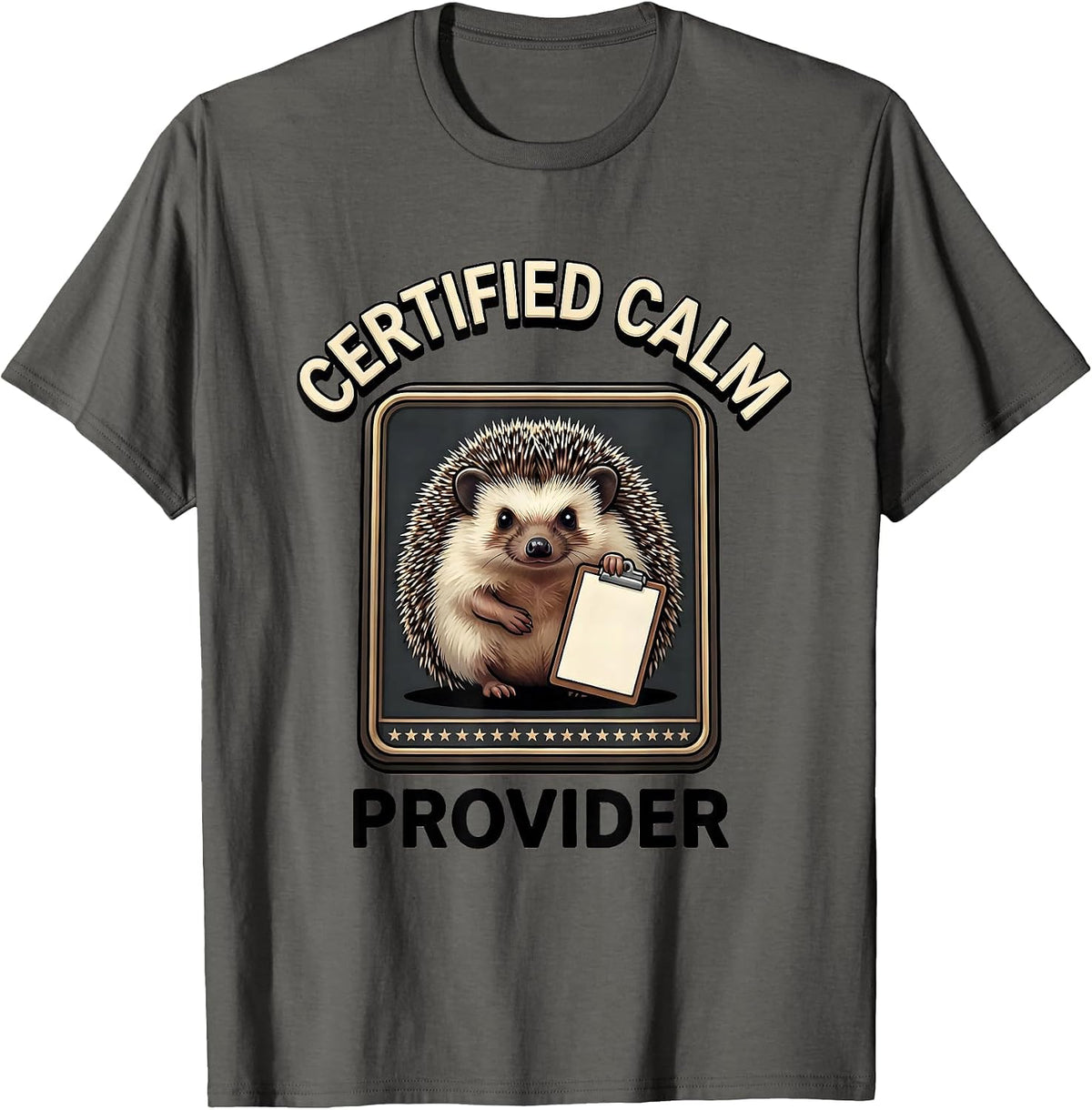 Men's Certified Calm Provider Funny Mental Health Counselor Humor T-Shirt - Asphalt Grey