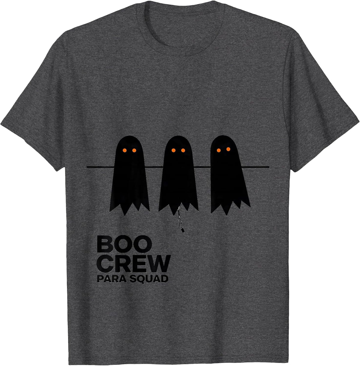 Boo Crew Para Squad SpEd Paraprofessional Halloween Ghost T-Shirt - Dark Heather Grey
