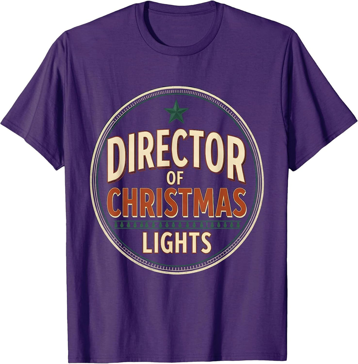 Director Of Christmas Lights Vintage Funny Family Matching T-Shirt - Purple