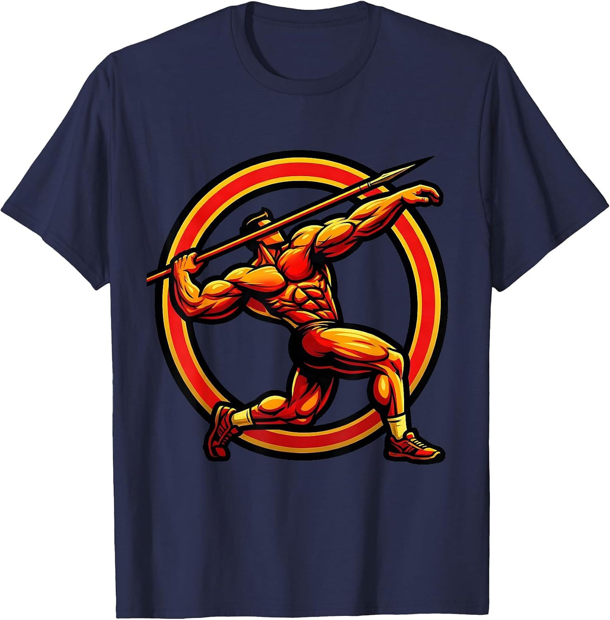 Men's Javelin Thrower Peak Release Athletic Graphic T-Shirt - Navy Blue