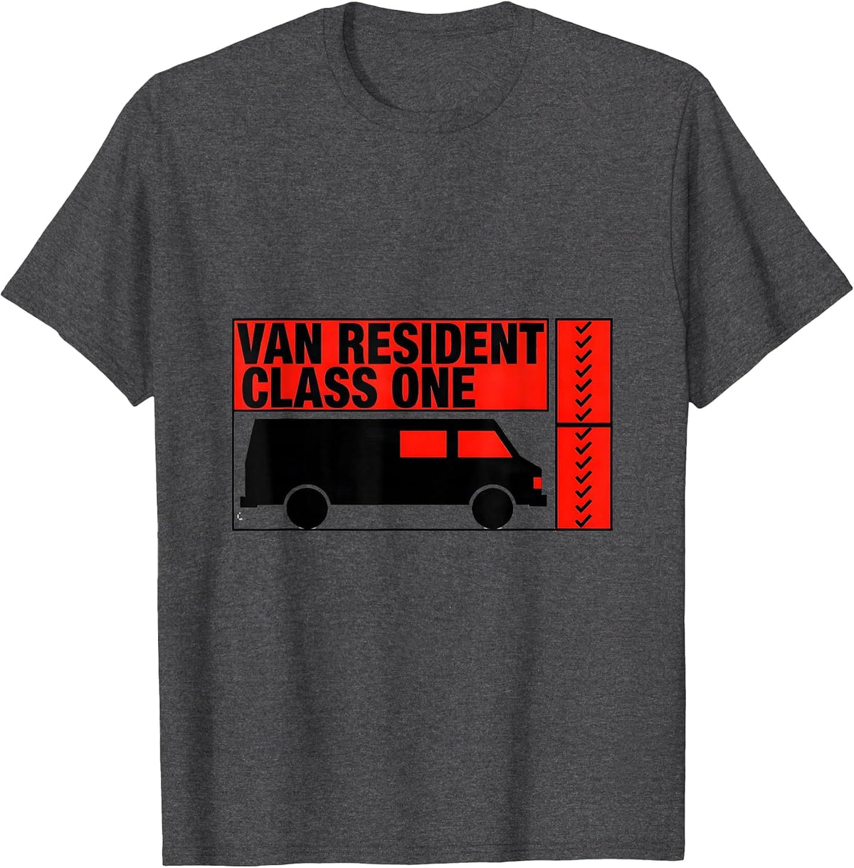 Men's Van Resident, Class One Geometric Van Life Nomad Road-Trip T-Shirt - Dark Heather Grey