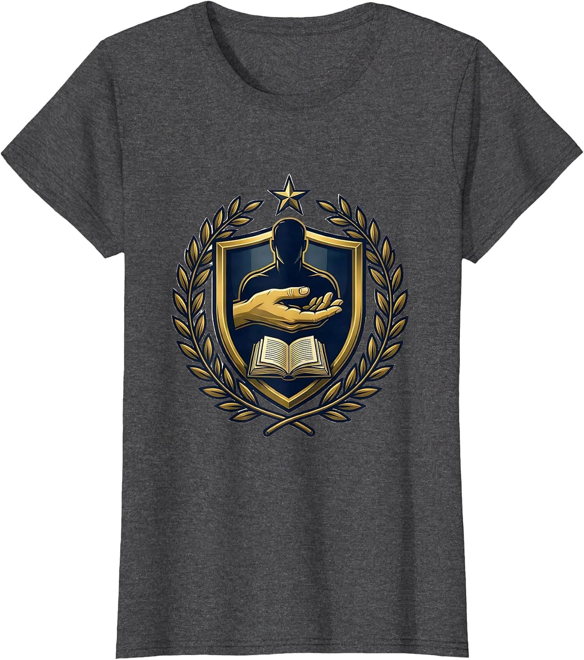 Women's Paraprofessional Supportive Hand Graphic Design T-Shirt - Dark Heather Grey