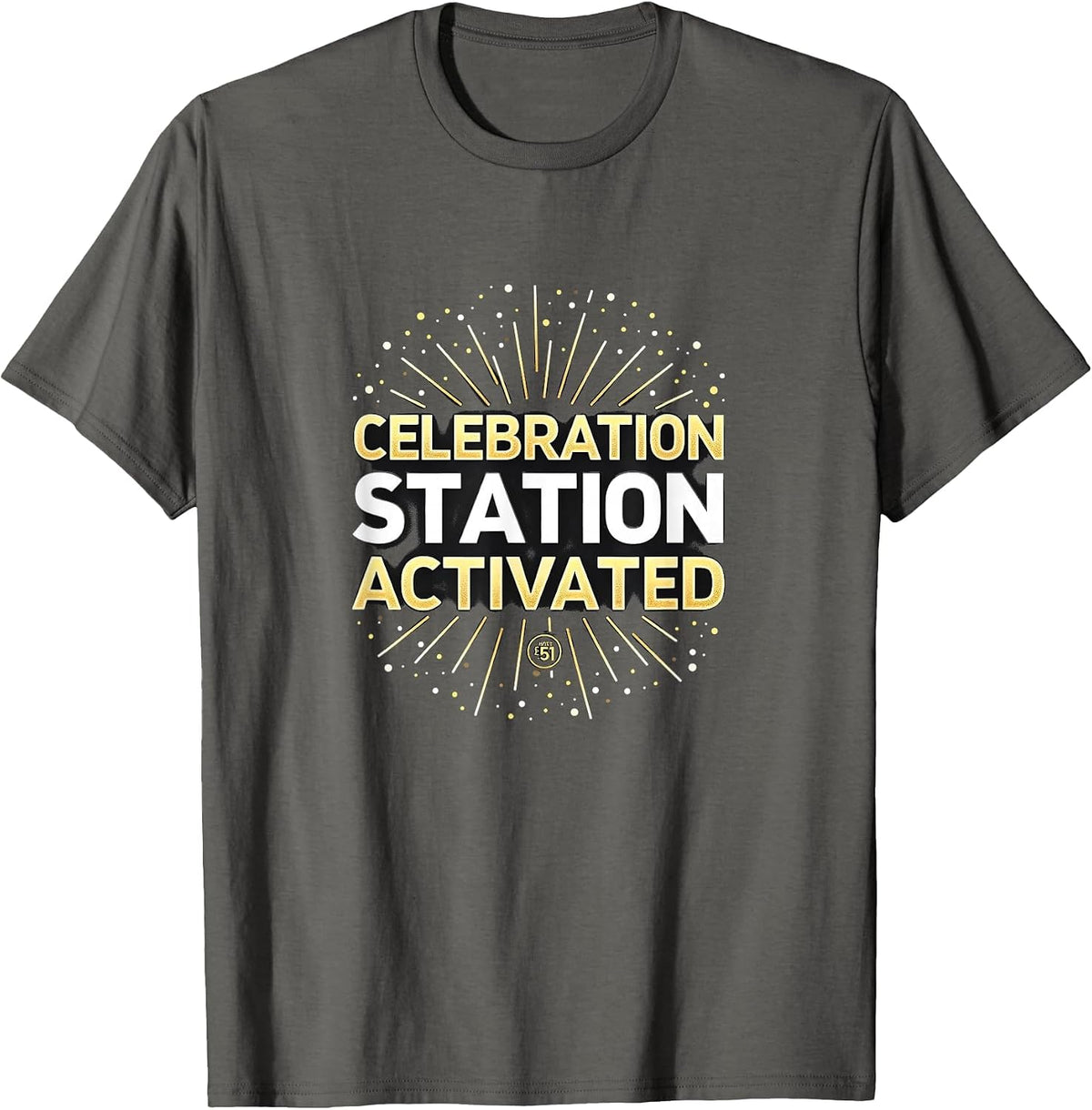 Celebration Station Activated New Years Eve T-Shirt - Asphalt Grey