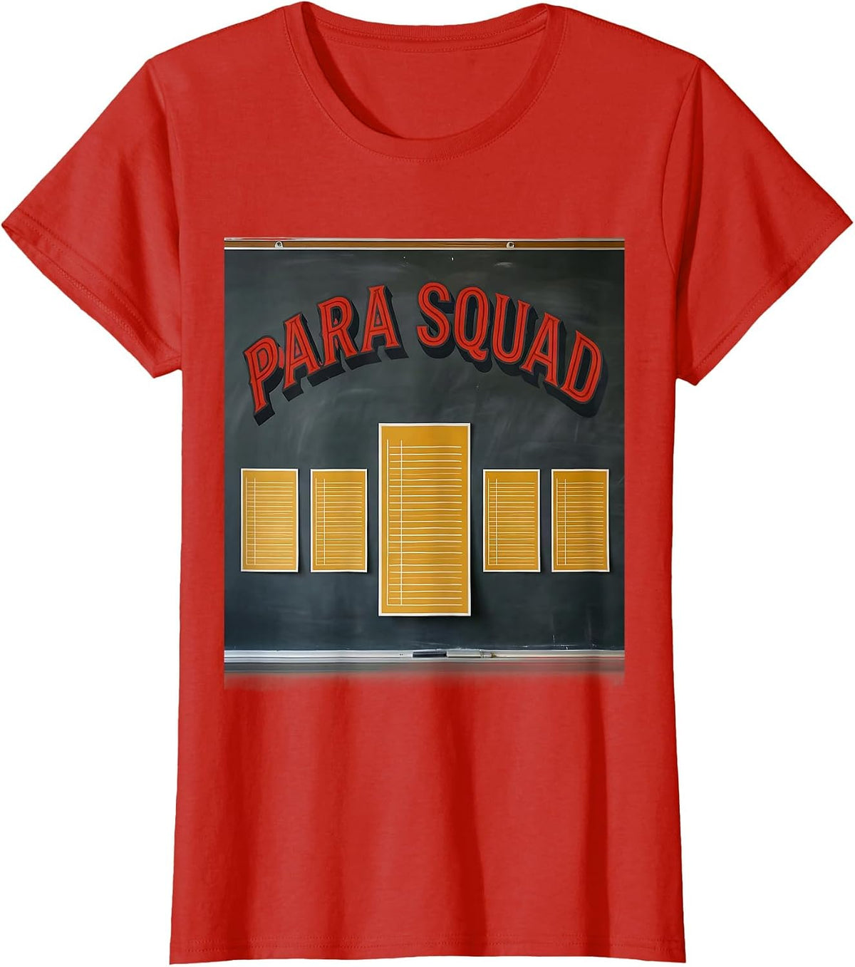 Women's Para Squad Paraprofessional Teacher Appreciation Back T-Shirt - Red