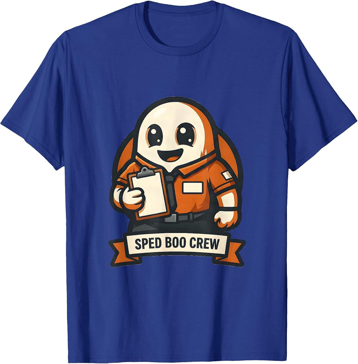 SPED Boo Crew Para Normal Activities Paraprofessional Ghost T-Shirt - Royal Blue