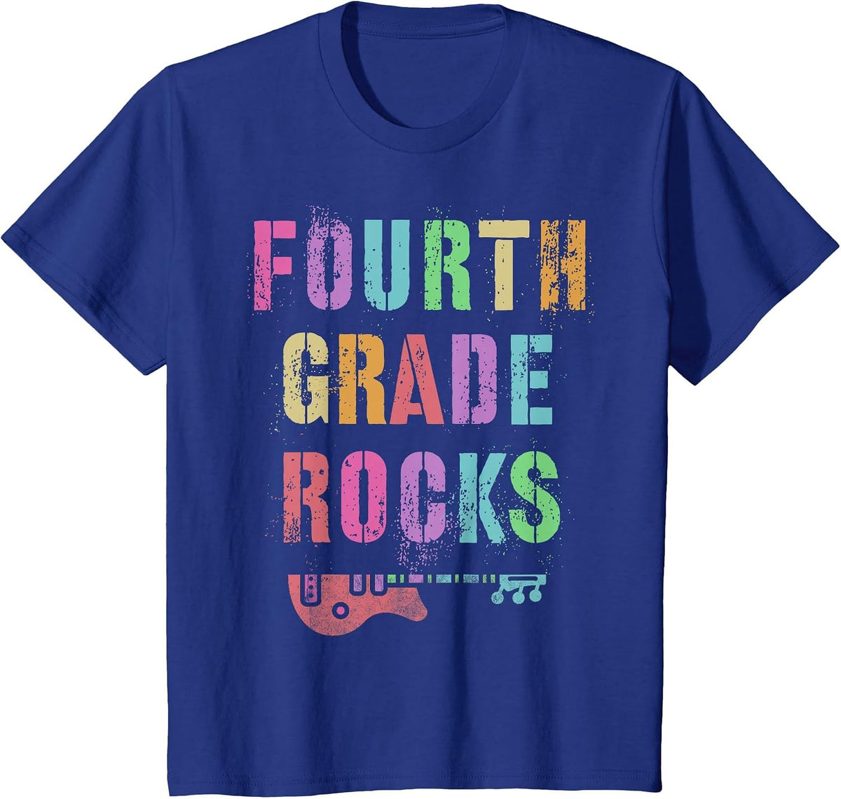 Fourth Grade Rocks Teacher Rockstar Team 4th Grader Vibes T-Shirt - Royal Blue