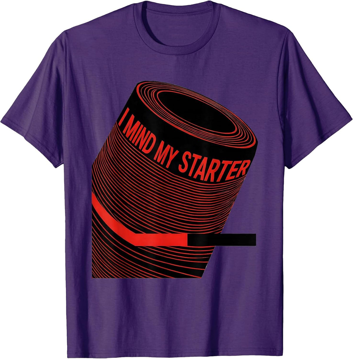 I Mind My Starter Funny Baker Sourdough Bread Baking Gift T-Shirt - Purple