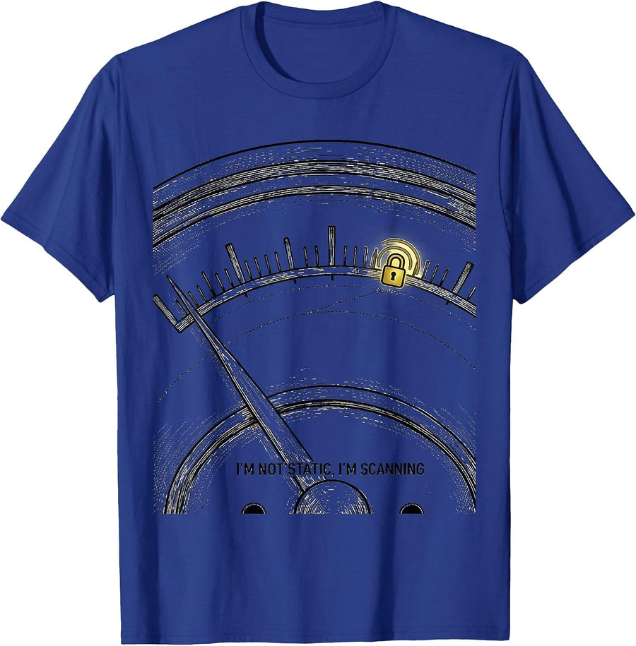 I'm Not Static, I'm Scanning Funny Autism ADHD Awareness T-Shirt - Royal Blue