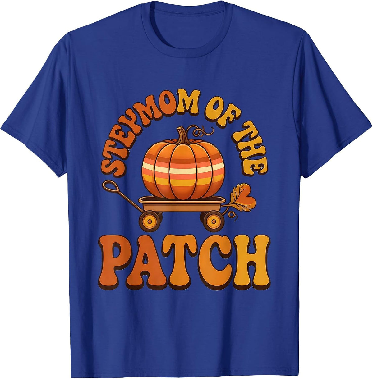 Stepmom of the Patch Retro 70s Matching Family Halloween T-Shirt - Royal Blue