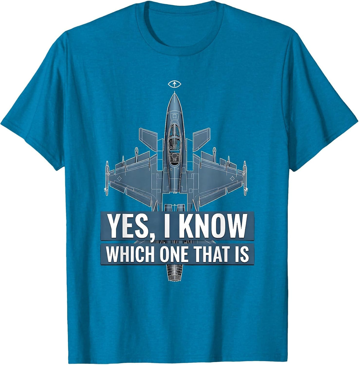 Yes I Know Which One That Is Veteran Fighter Jet Pride T-Shirt - Sapphire Blue