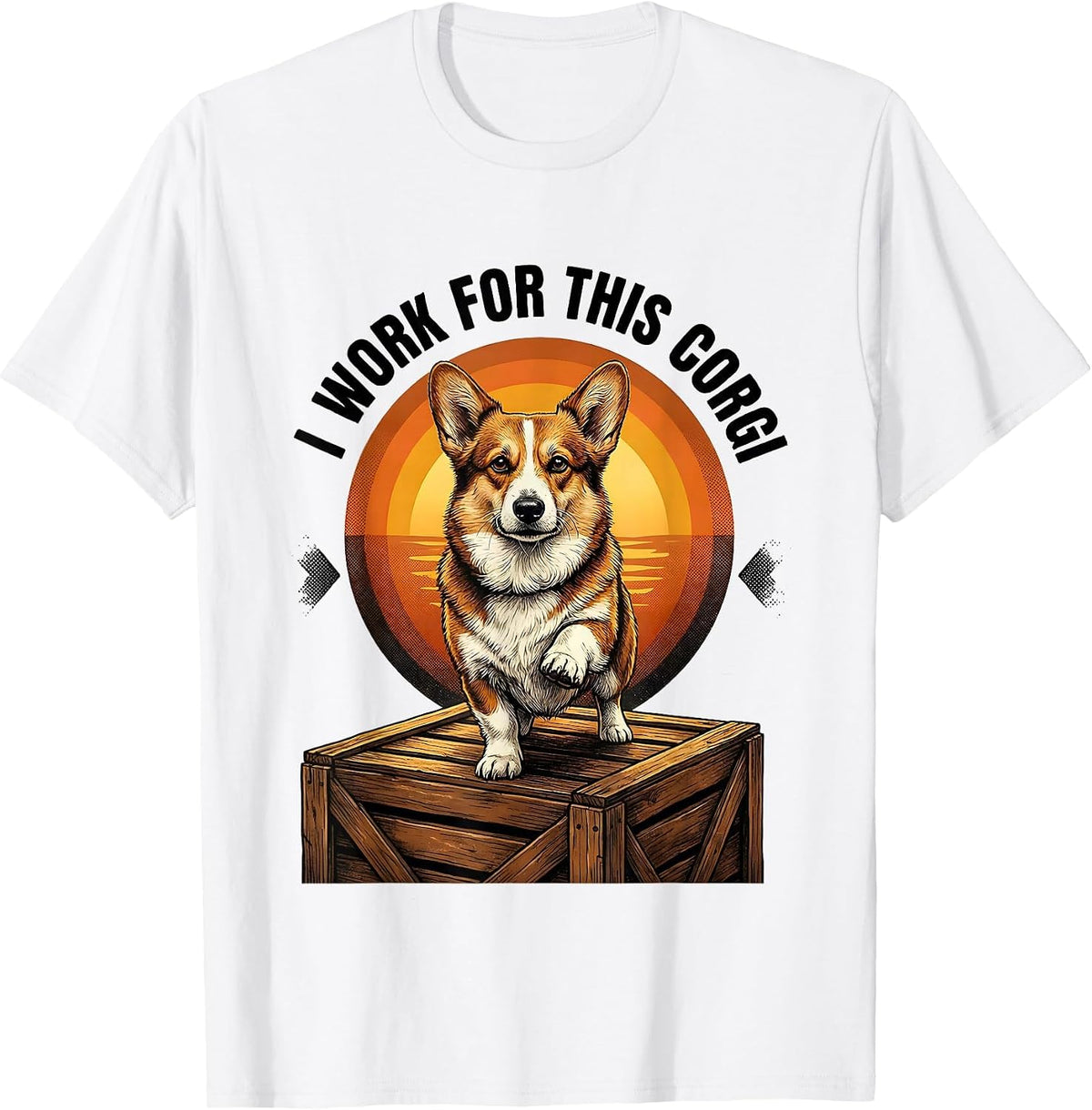 Men's I Work For This Corgi Funny Corgi Dog Owner Gift T-Shirt - White