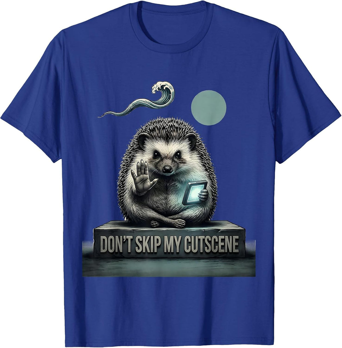 Men's Don't Skip My Cutscene Minimalist Gaming Frog Novelty Humor T-Shirt - Royal Blue