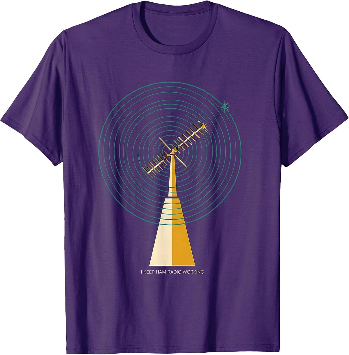 Men's I Keep Ham Radio Working Midcentury Modern Amateur Radio T-Shirt - Purple