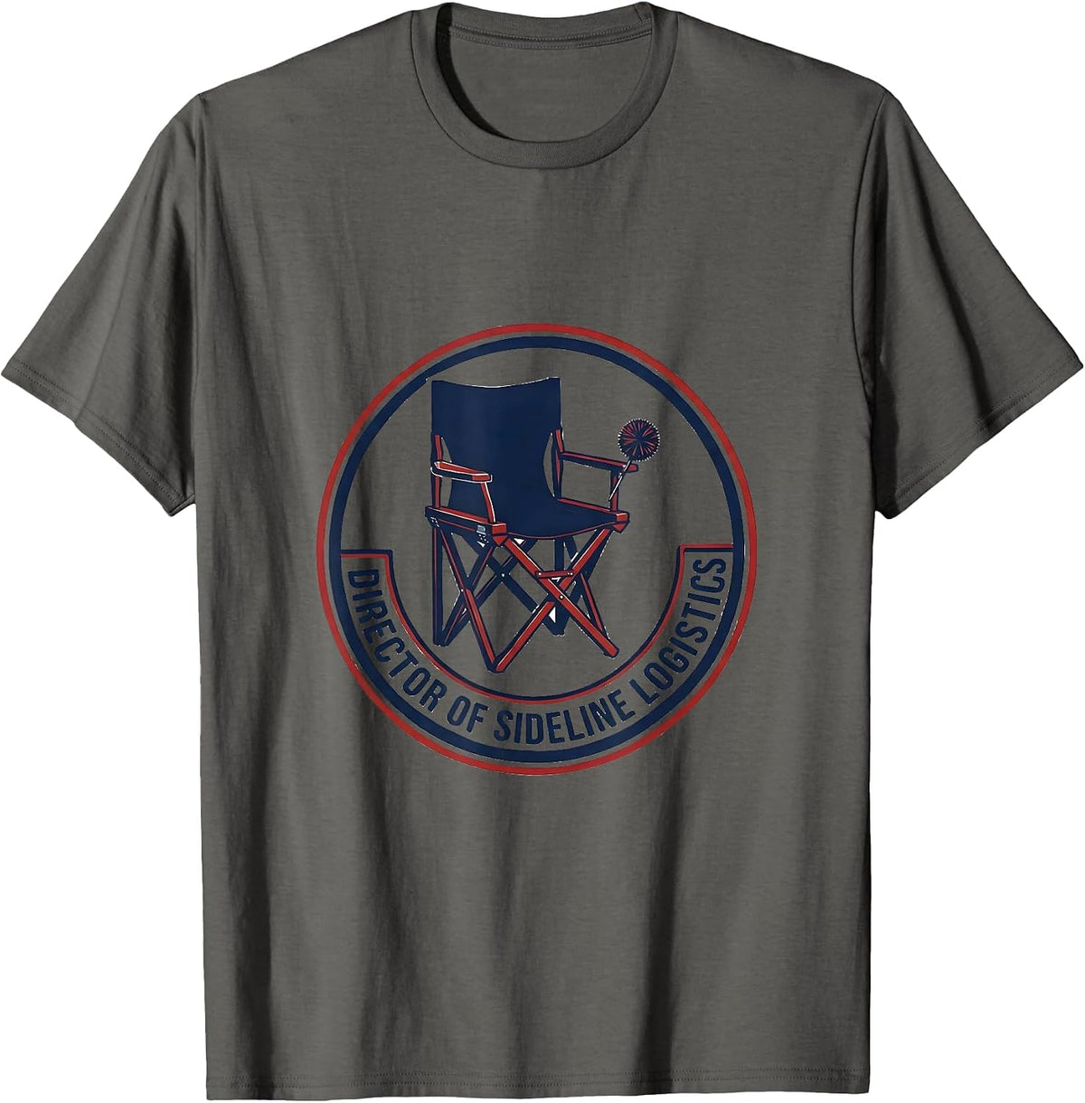 Men's Director of Sideline Logistics Cheer Mom Dad Game Day Spirit T-Shirt - Asphalt Grey