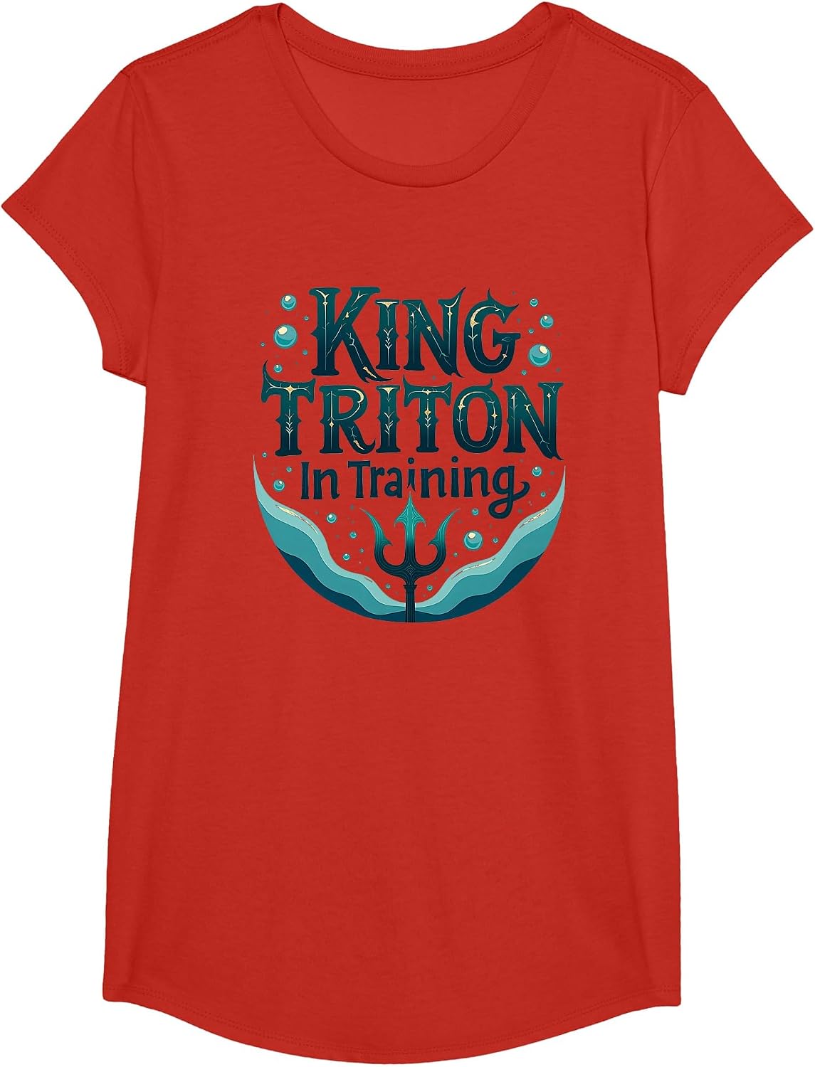 Mademark Dad Life & Fatherhood T-Shirt - Girls Red-mermaid Dad: King Triton in Training - Underwater Royalty