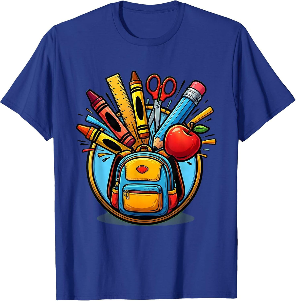 Men's Paraprofessional Overflowing Backpack Graphic T-Shirt - Royal Blue