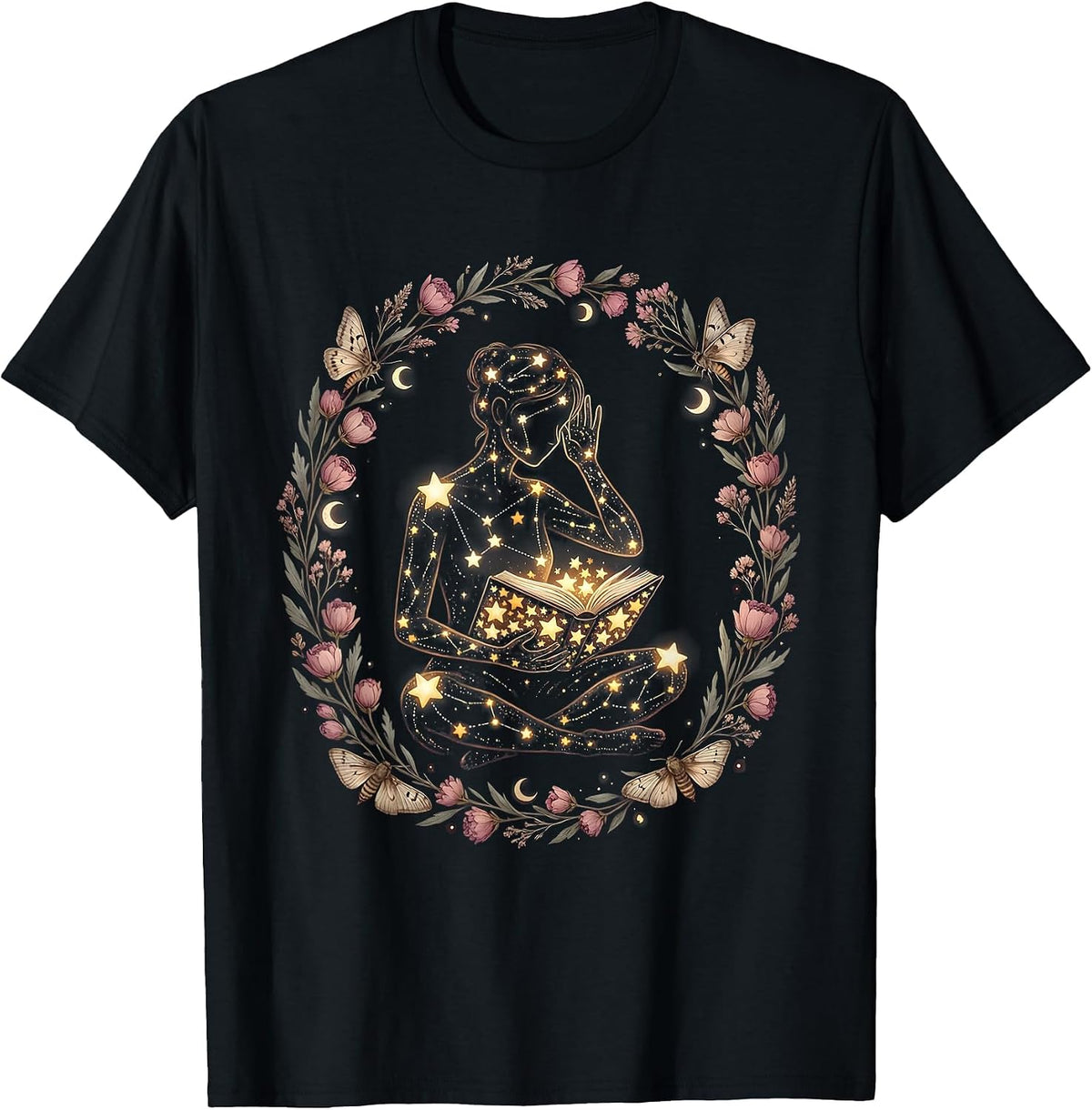 Men's School Counselor Constellation Human Figure Design T-Shirt - Black