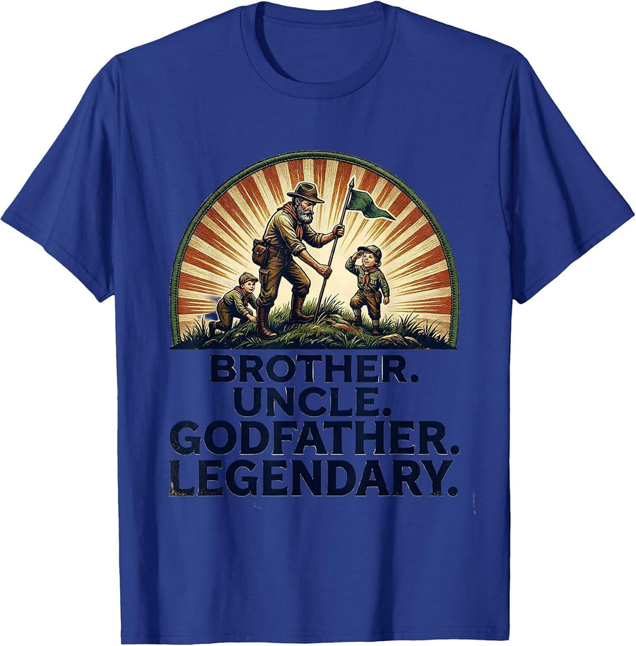 Brother Uncle Godfather Legendary Vintage Cool Uncle Family T-Shirt - Royal Blue
