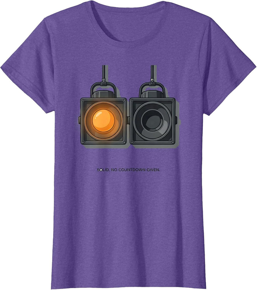 Solid. No Countdown Given Funny Car Guy Garage Enthusiast T-Shirt - Purple Heather
