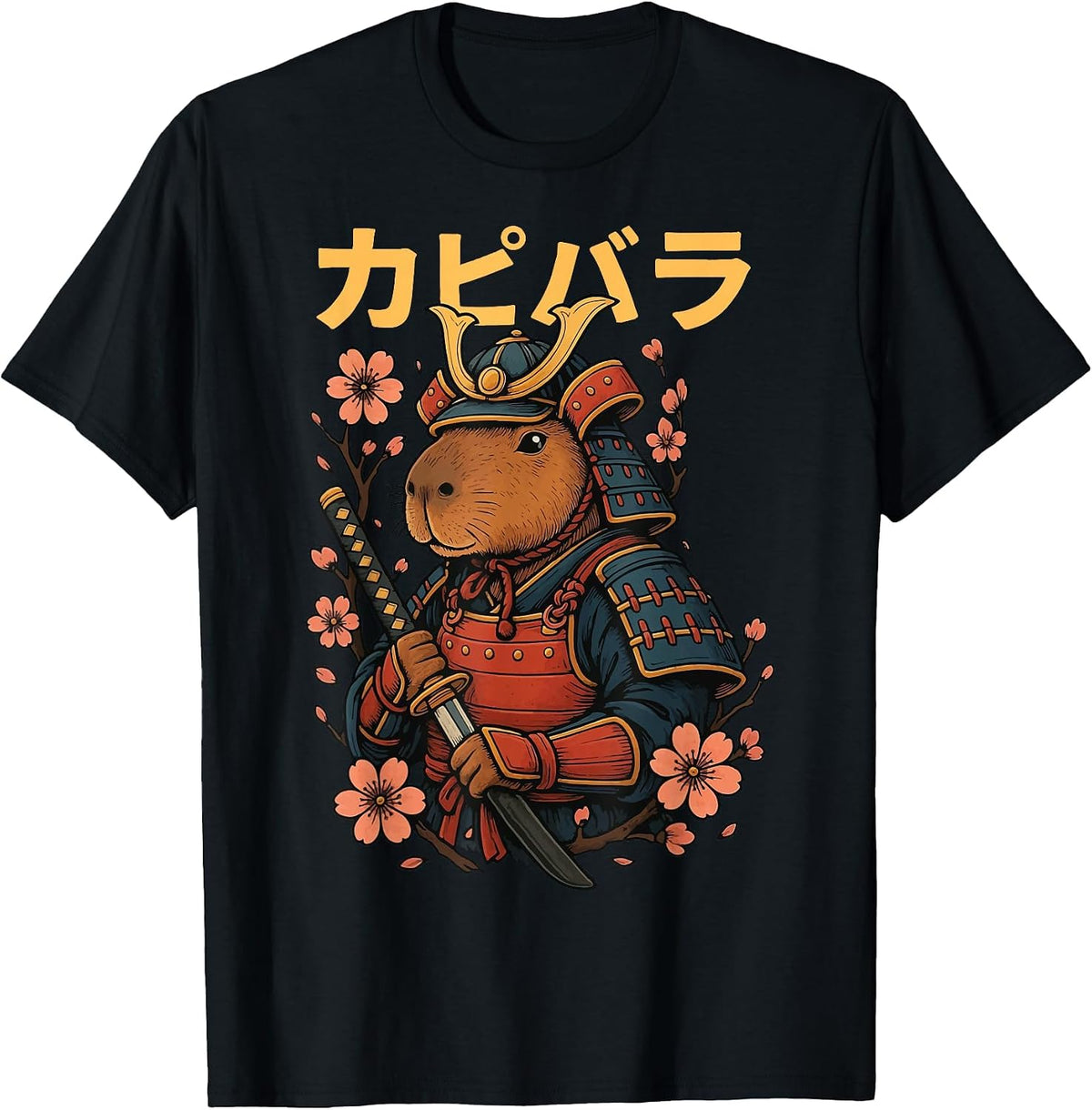 Capybara Samurai T-Shirt - Black