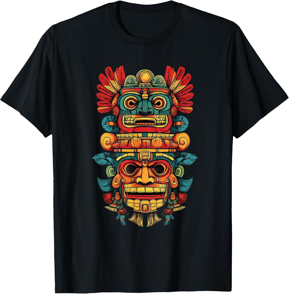 Aztec God Toltec Inca Quetzalcoatl Native Mexican Pride T-Shirt - Black