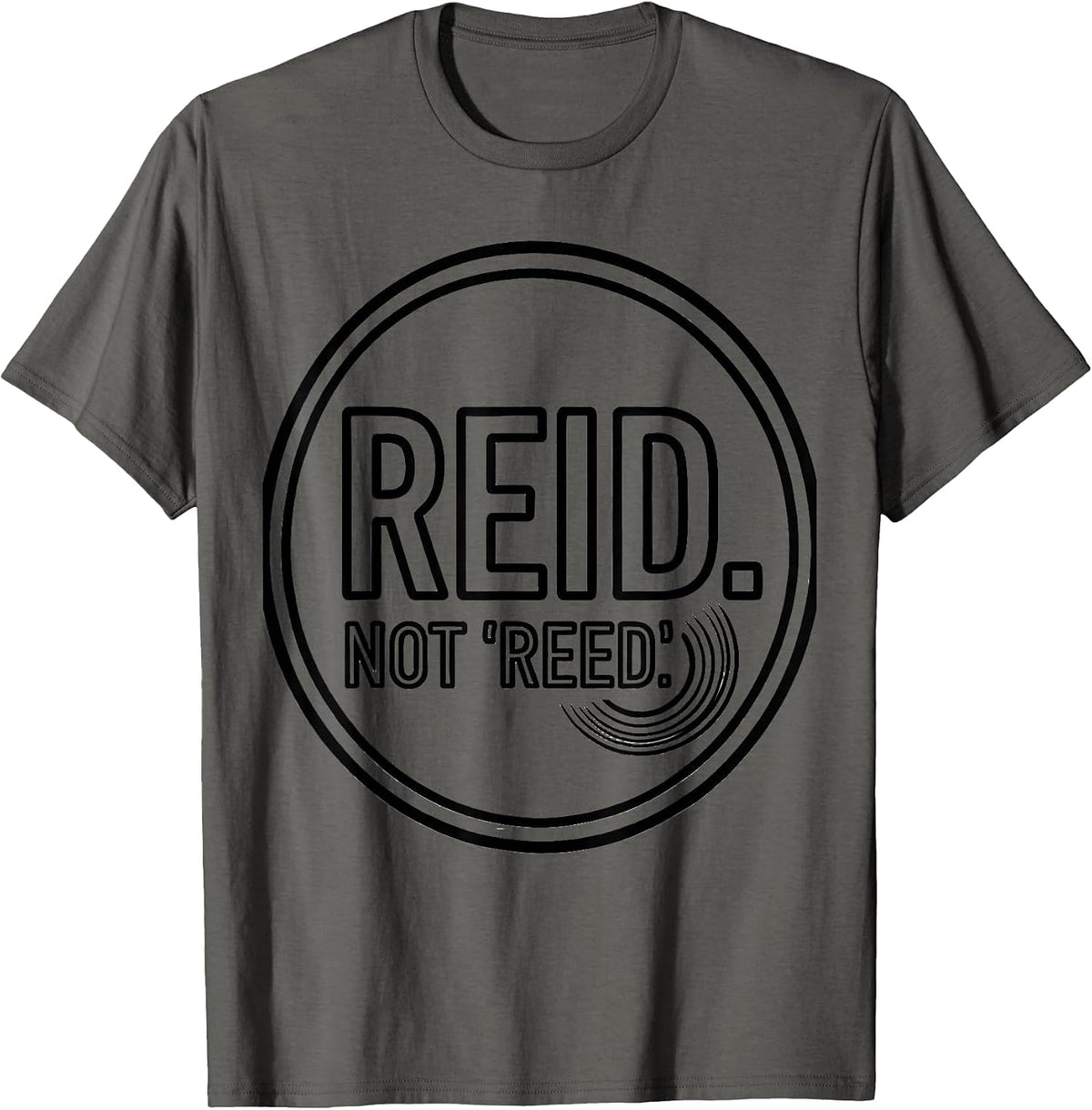 Men's REID Not Reed Bold Name Typography Van Life Travel Gift T-Shirt - Asphalt Grey