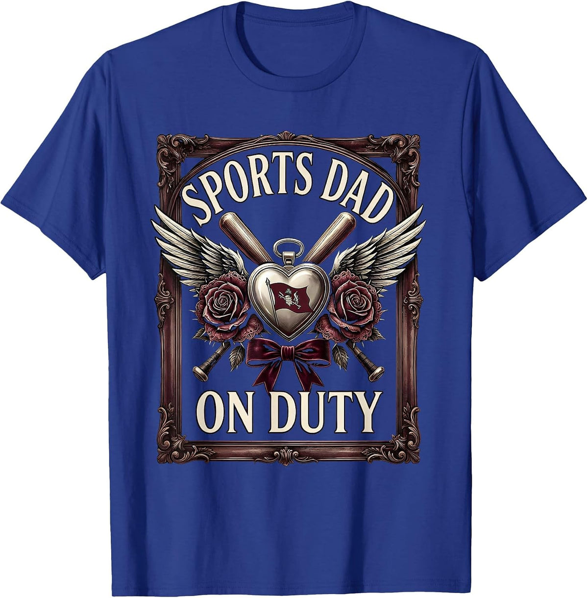 Men's Sports Dad On Duty Proud Fan Father Design T-Shirt - Royal Blue