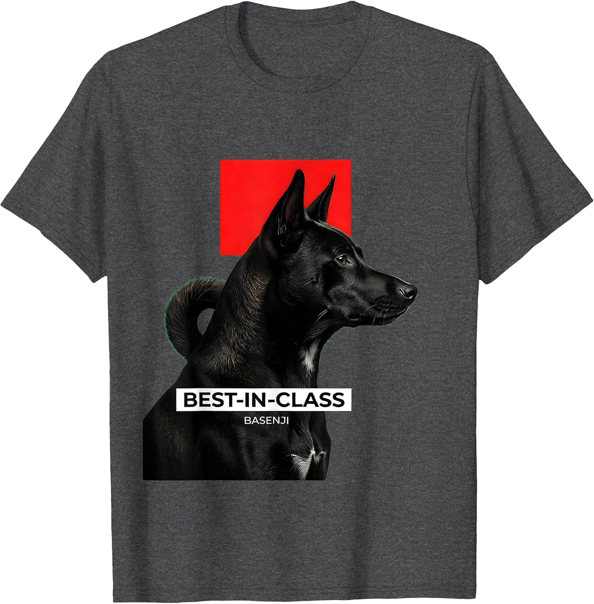 Men's Best-in-Class Basenji Funny Dog Owner Meme Humor T-Shirt - Dark Heather Grey
