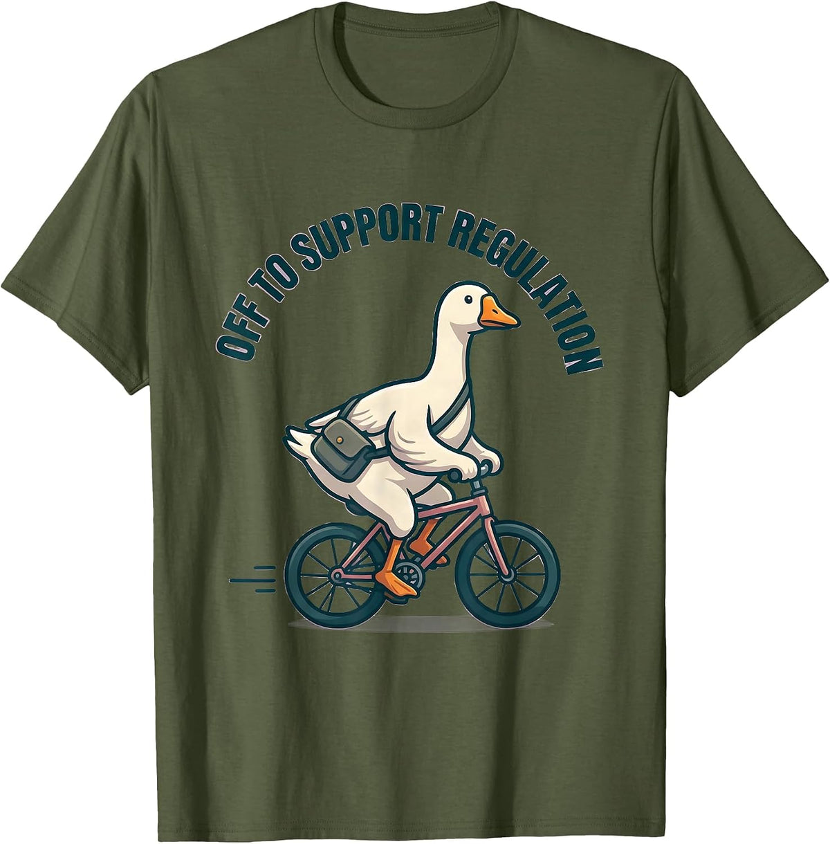 Off to Support Regulation Cute Kawaii Mental Health T-Shirt - Olive Green