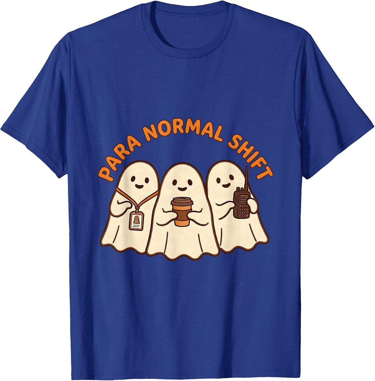 Para Normal Shift Cute Ghost SPED Paraprofessional Halloween T-Shirt - Royal Blue