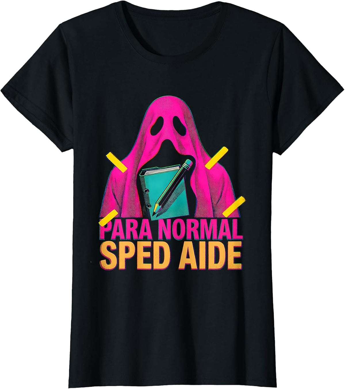 Para Normal SPED Aide Ghost Paraprofessional Halloween T-Shirt - Black