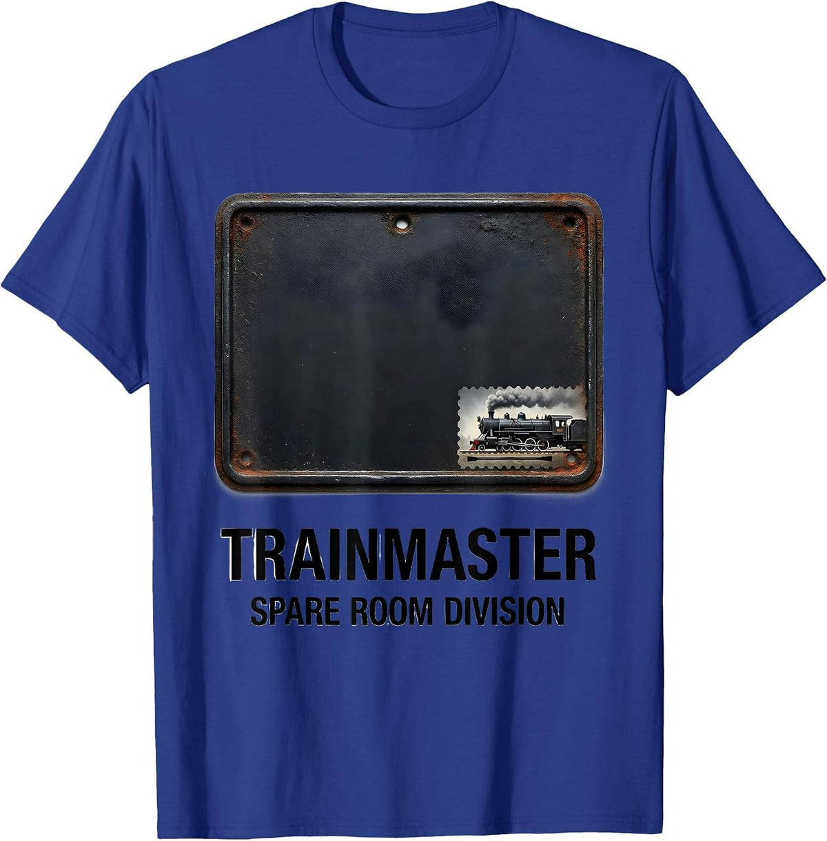 Men's Trainmaster Spare Room Division Vintage Steam Train T-Shirt - Royal Blue