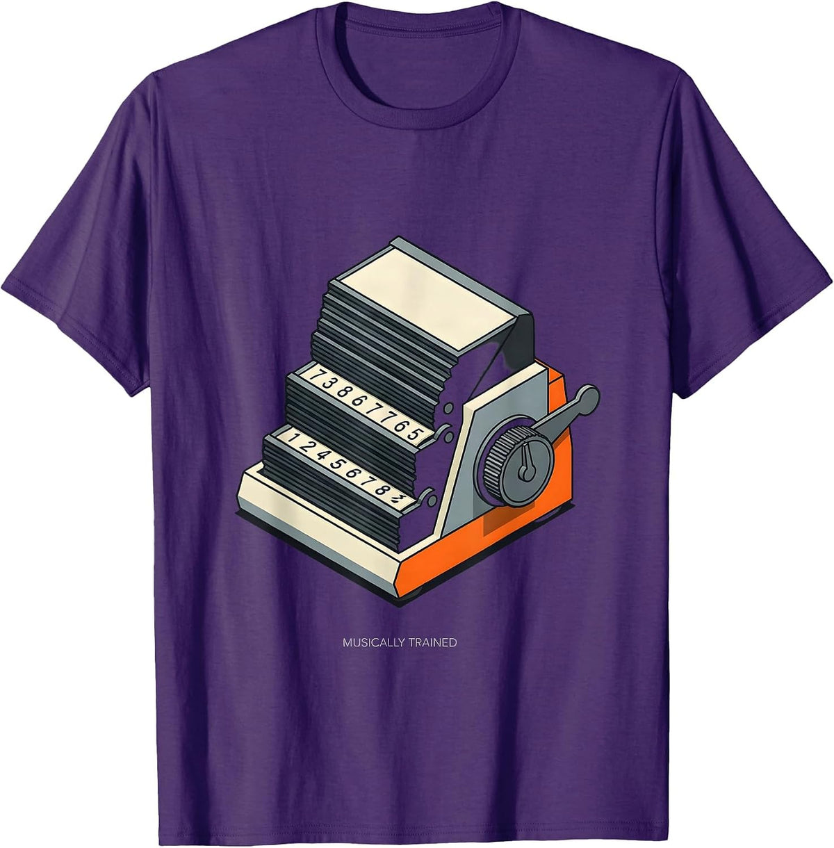Musically Trained Retro Mechanical Analog Calculator T-Shirt - Purple