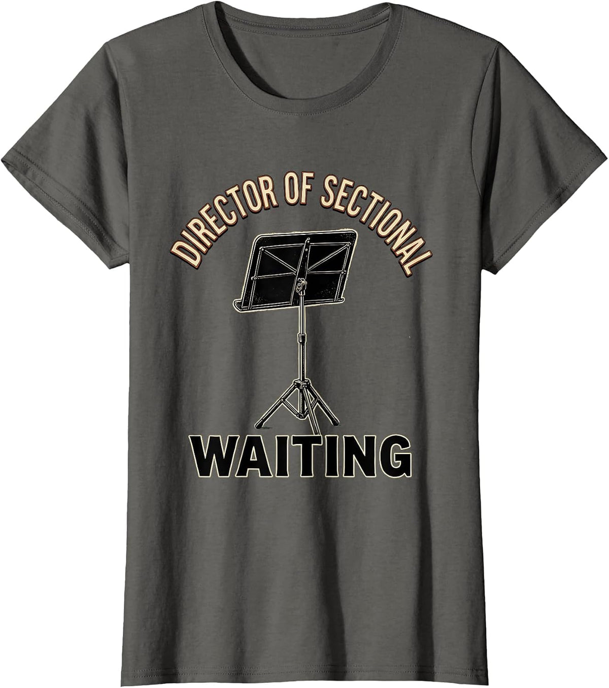 Women's Director Of Sectional Waiting Vintage Music Lover Humor Band T-Shirt - Asphalt Grey