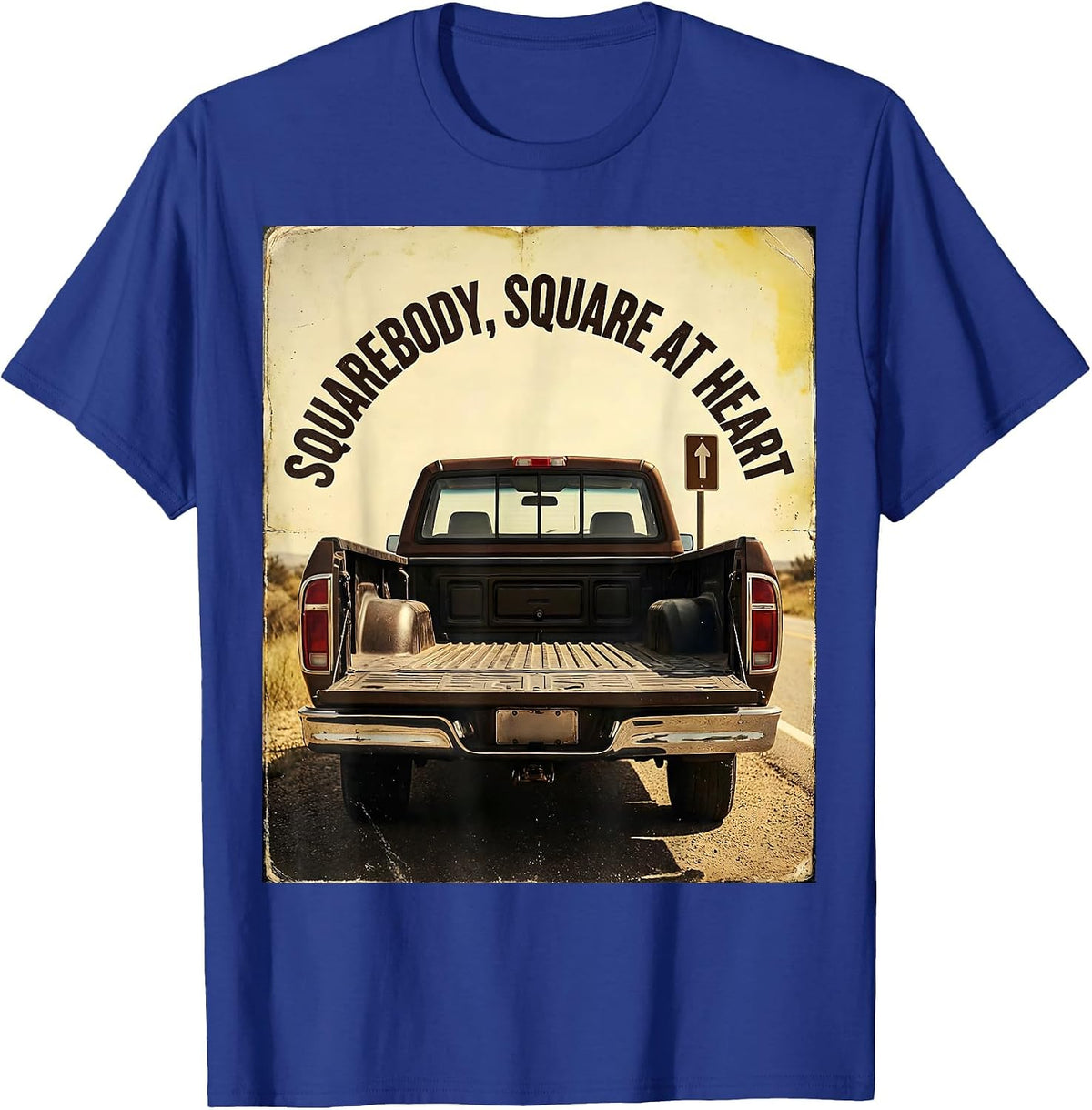 Men's Squarebody, Square At Heart Vintage Classic Pickup Truck T-Shirt - Royal Blue