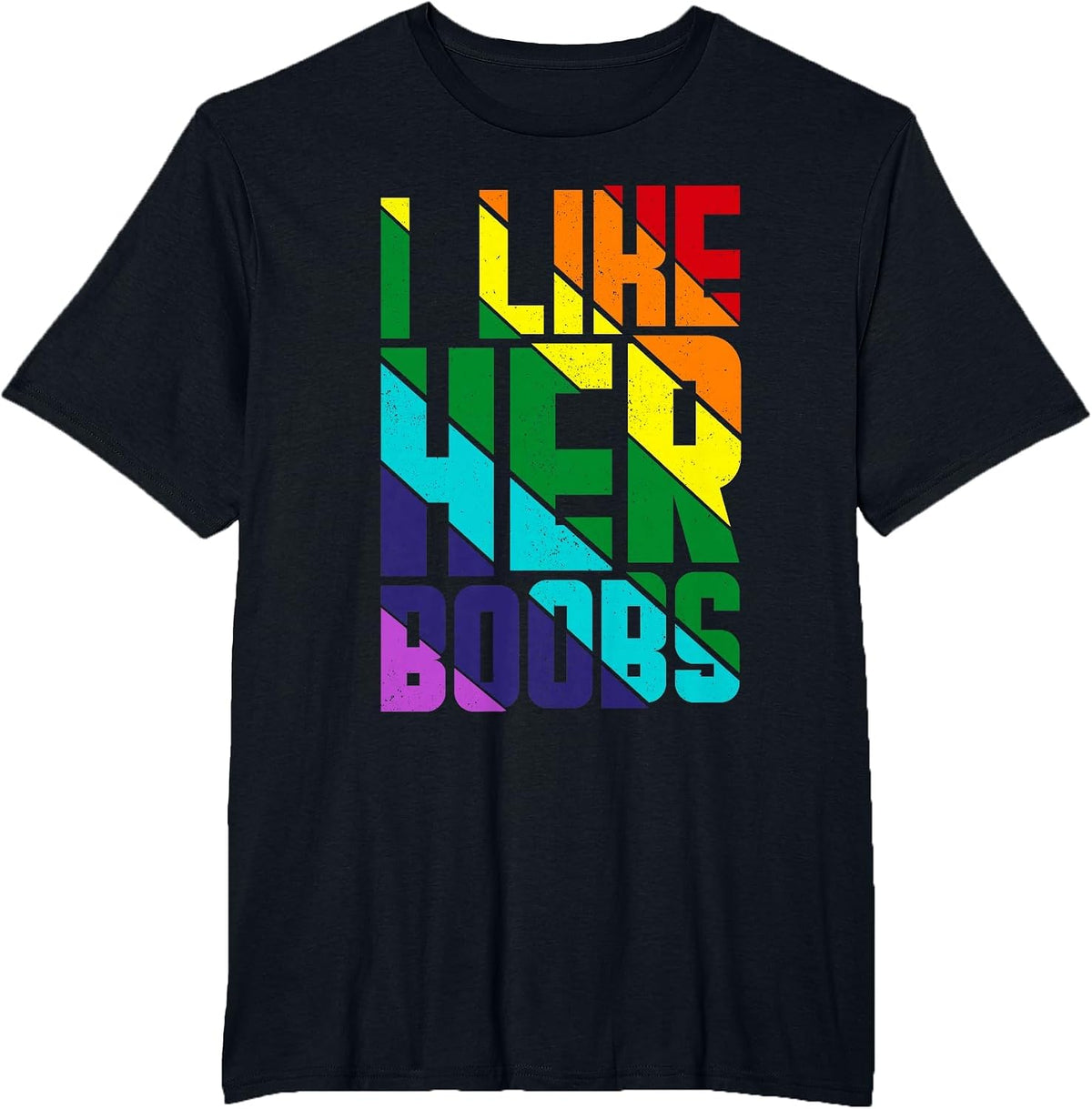 I Like her Butt Boobs Matching Pride Lesbian Couples LGBTQ T-Shirt - Black