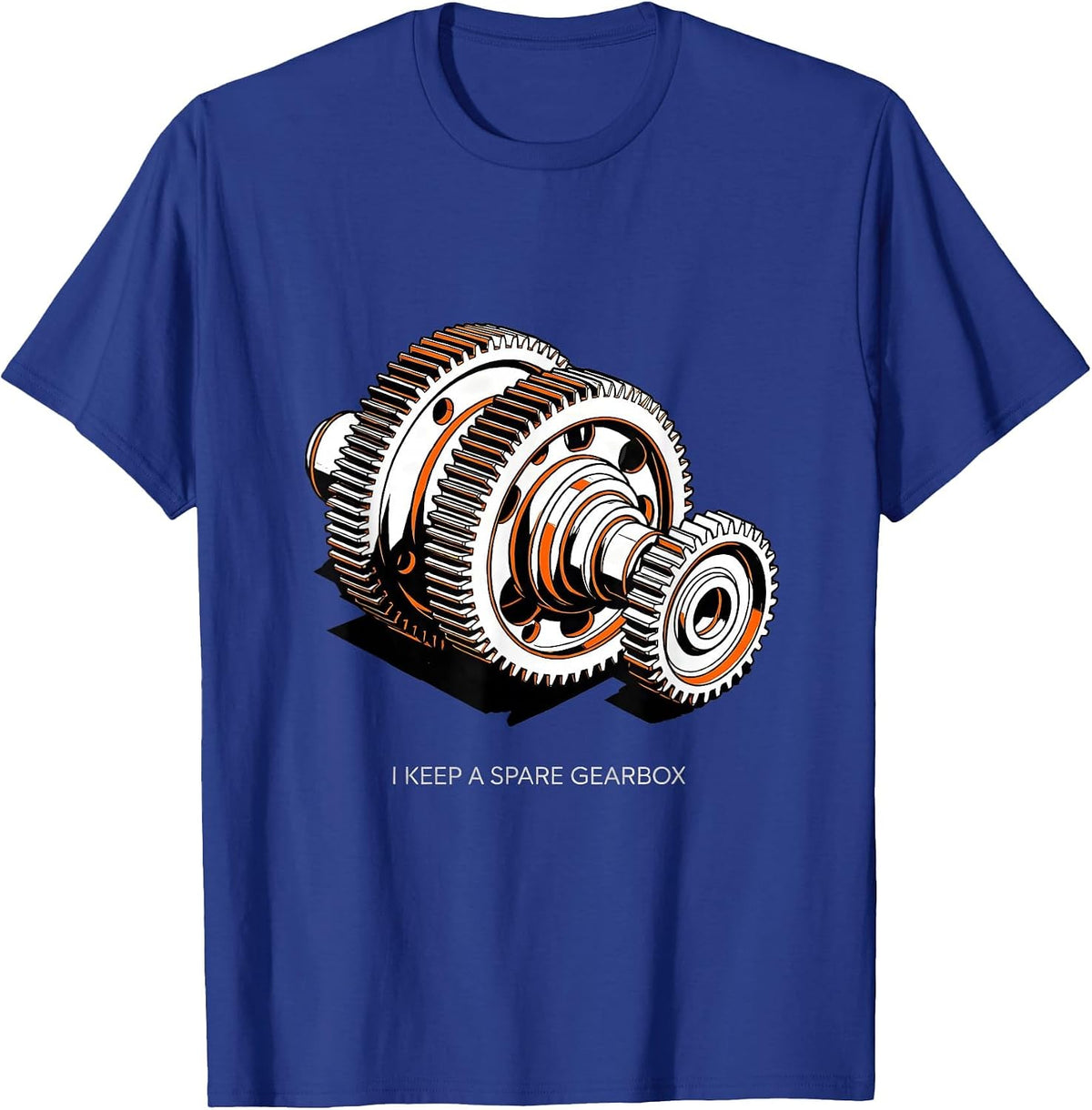 Men's I Keep A Spare Gearbox Funny Car Guy Mechanic Deadpan Humor T-Shirt - Royal Blue