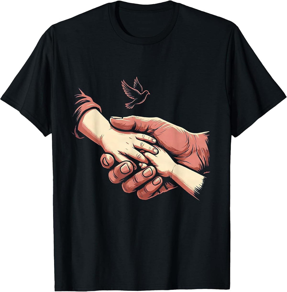 Men's Paraprofessional Guiding Hand Illustration T-Shirt - Black