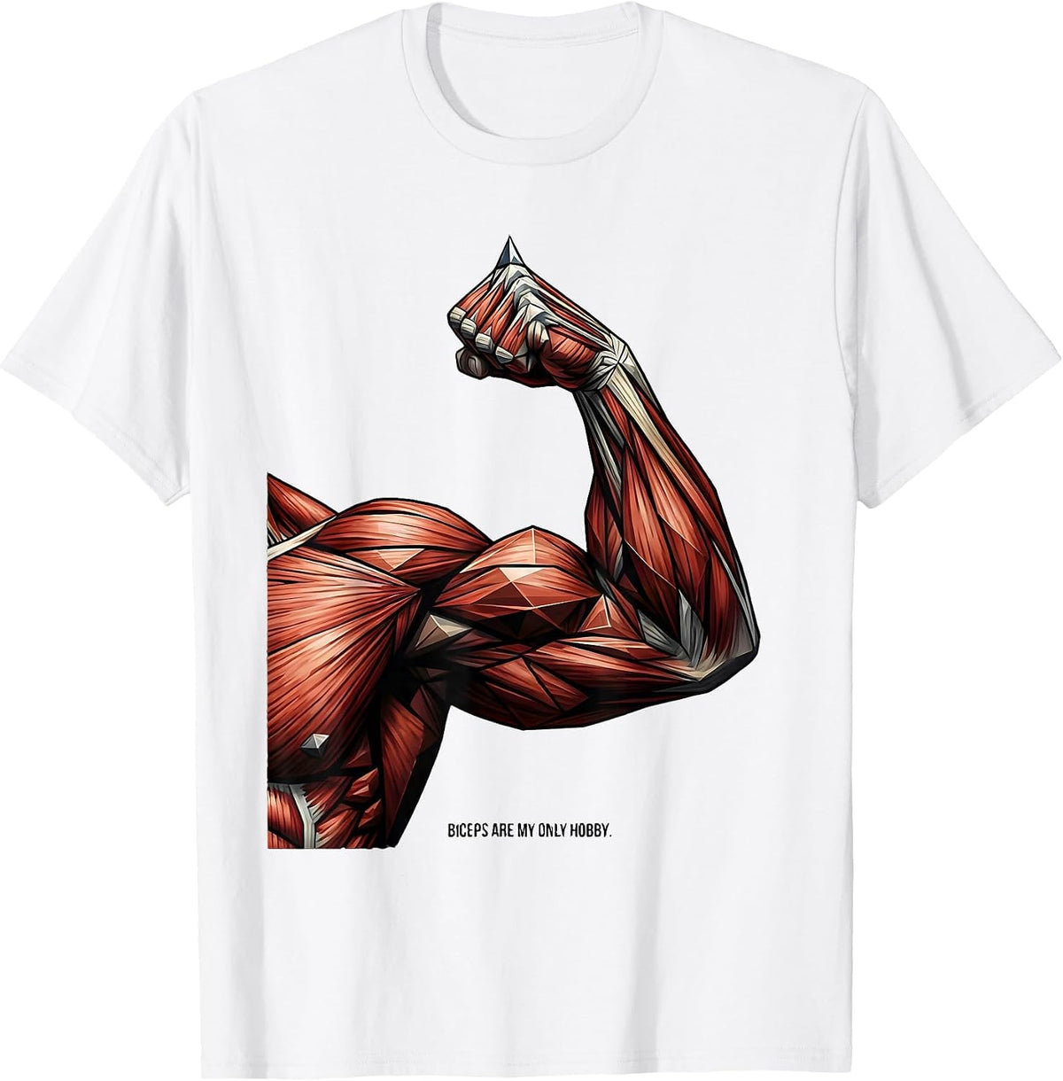 Men's Biceps Are My Only Hobby Funny Gym Humor Workout T-Shirt - White